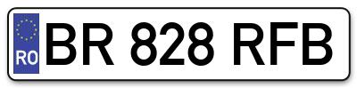 Placuta inmatriculare numar auto  BR-828-RFB, BR 828 RFB, BR828RFB