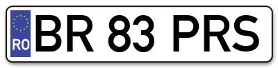 Placuta inmatriculare numar auto  BR-83-PRS, BR 83 PRS, BR83PRS