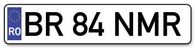 Placuta inmatriculare numar auto  BR-84-NMR, BR 84 NMR, BR84NMR