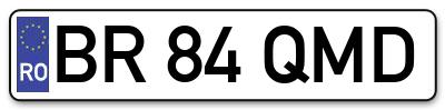 Placuta inmatriculare numar auto  BR-84-QMD, BR 84 QMD, BR84QMD