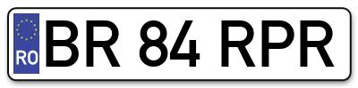 Placuta inmatriculare numar auto  BR-84-RPR, BR 84 RPR, BR84RPR