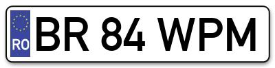 Placuta inmatriculare numar auto  BR-84-WPM, BR 84 WPM, BR84WPM