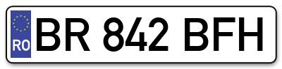 Placuta inmatriculare numar auto  BR-842-BFH, BR 842 BFH, BR842BFH