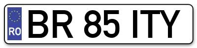 Placuta inmatriculare numar auto  BR-85-ITY, BR 85 ITY, BR85ITY