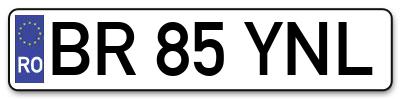 Placuta inmatriculare numar auto  BR-85-YNL, BR 85 YNL, BR85YNL