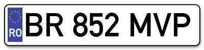 Placuta inmatriculare numar auto  BR-852-MVP, BR 852 MVP, BR852MVP
