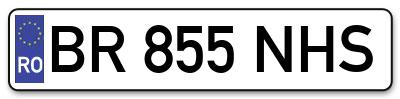 Placuta inmatriculare numar auto  BR-855-NHS, BR 855 NHS, BR855NHS