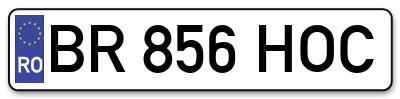 Placuta inmatriculare numar auto  BR-856-HOC, BR 856 HOC, BR856HOC