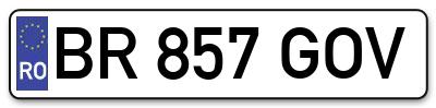Placuta inmatriculare numar auto  BR-857-GOV, BR 857 GOV, BR857GOV