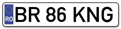 Placuta inmatriculare numar auto  BR-86-KNG, BR 86 KNG, BR86KNG