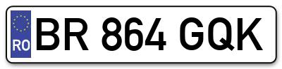 Placuta inmatriculare numar auto  BR-864-GQK, BR 864 GQK, BR864GQK