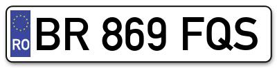 Placuta inmatriculare numar auto  BR-869-FQS, BR 869 FQS, BR869FQS