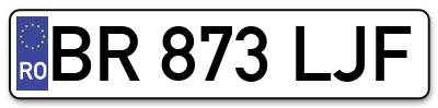 Placuta inmatriculare numar auto  BR-873-LJF, BR 873 LJF, BR873LJF