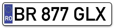 Placuta inmatriculare numar auto  BR-877-GLX, BR 877 GLX, BR877GLX
