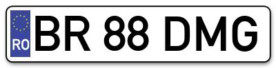 Placuta inmatriculare numar auto  BR-88-DMG, BR 88 DMG, BR88DMG