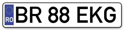 Placuta inmatriculare numar auto  BR-88-EKG, BR 88 EKG, BR88EKG
