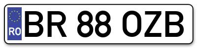 Placuta inmatriculare numar auto  BR-88-OZB, BR 88 OZB, BR88OZB