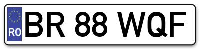 Placuta inmatriculare numar auto  BR-88-WQF, BR 88 WQF, BR88WQF