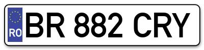 Placuta inmatriculare numar auto  BR-882-CRY, BR 882 CRY, BR882CRY