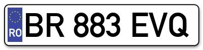 Placuta inmatriculare numar auto  BR-883-EVQ, BR 883 EVQ, BR883EVQ