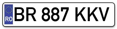 Placuta inmatriculare numar auto  BR-887-KKV, BR 887 KKV, BR887KKV