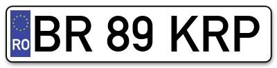 Placuta inmatriculare numar auto  BR-89-KRP, BR 89 KRP, BR89KRP