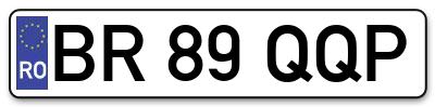 Placuta inmatriculare numar auto  BR-89-QQP, BR 89 QQP, BR89QQP