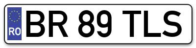 Placuta inmatriculare numar auto  BR-89-TLS, BR 89 TLS, BR89TLS