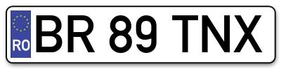 Placuta inmatriculare numar auto  BR-89-TNX, BR 89 TNX, BR89TNX