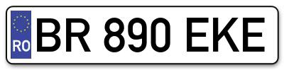 Placuta inmatriculare numar auto  BR-890-EKE, BR 890 EKE, BR890EKE