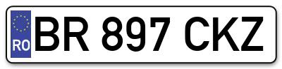 Placuta inmatriculare numar auto  BR-897-CKZ, BR 897 CKZ, BR897CKZ