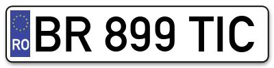 Placuta inmatriculare numar auto  BR-899-TIC, BR 899 TIC, BR899TIC