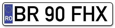 Placuta inmatriculare numar auto  BR-90-FHX, BR 90 FHX, BR90FHX
