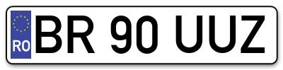 Placuta inmatriculare numar auto  BR-90-UUZ, BR 90 UUZ, BR90UUZ
