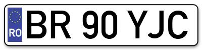 Placuta inmatriculare numar auto  BR-90-YJC, BR 90 YJC, BR90YJC