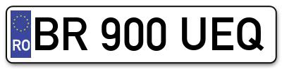 Placuta inmatriculare numar auto  BR-900-UEQ, BR 900 UEQ, BR900UEQ