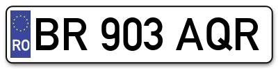 Placuta inmatriculare numar auto  BR-903-AQR, BR 903 AQR, BR903AQR