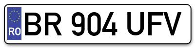 Placuta inmatriculare numar auto  BR-904-UFV, BR 904 UFV, BR904UFV
