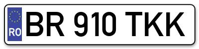 Placuta inmatriculare numar auto  BR-910-TKK, BR 910 TKK, BR910TKK