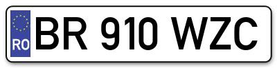 Placuta inmatriculare numar auto  BR-910-WZC, BR 910 WZC, BR910WZC