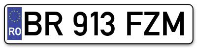 Placuta inmatriculare numar auto  BR-913-FZM, BR 913 FZM, BR913FZM
