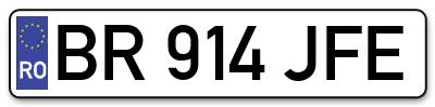 Placuta inmatriculare numar auto  BR-914-JFE, BR 914 JFE, BR914JFE