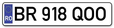 Placuta inmatriculare numar auto  BR-918-QOO, BR 918 QOO, BR918QOO