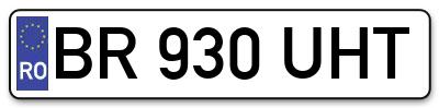 Placuta inmatriculare numar auto  BR-930-UHT, BR 930 UHT, BR930UHT