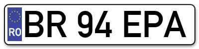 Placuta inmatriculare numar auto  BR-94-EPA, BR 94 EPA, BR94EPA