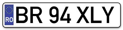 Placuta inmatriculare numar auto  BR-94-XLY, BR 94 XLY, BR94XLY
