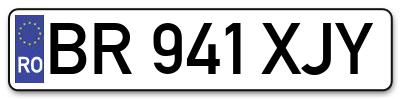 Placuta inmatriculare numar auto  BR-941-XJY, BR 941 XJY, BR941XJY