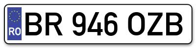 Placuta inmatriculare numar auto  BR-946-OZB, BR 946 OZB, BR946OZB