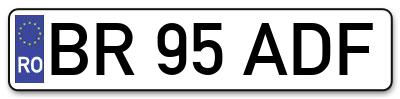 Placuta inmatriculare numar auto  BR-95-ADF, BR 95 ADF, BR95ADF