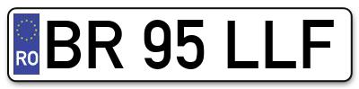 Placuta inmatriculare numar auto  BR-95-LLF, BR 95 LLF, BR95LLF